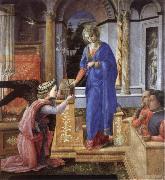 Fra Filippo Lippi The Annunciation with two kneeling donors oil painting artist